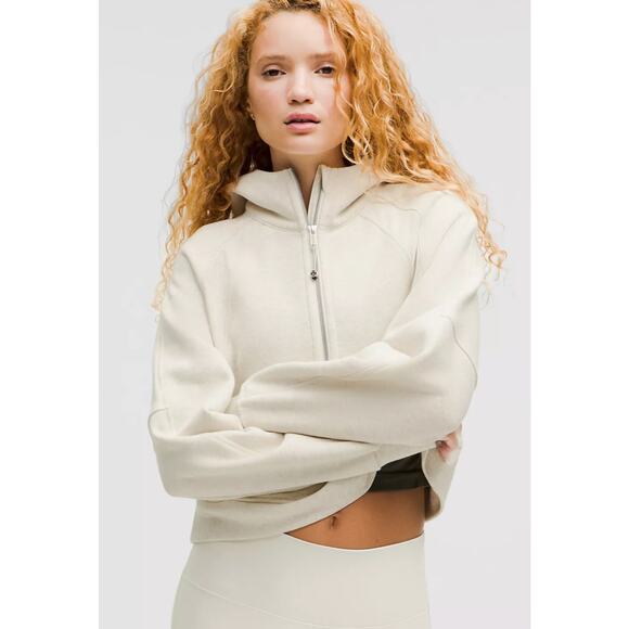 Lululemon Heathered Bone Scuba Half Zip - Picture 1 of 6